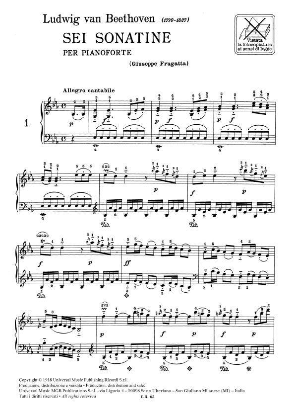 6 Sonatine - Per Pianoforte - pro klavír